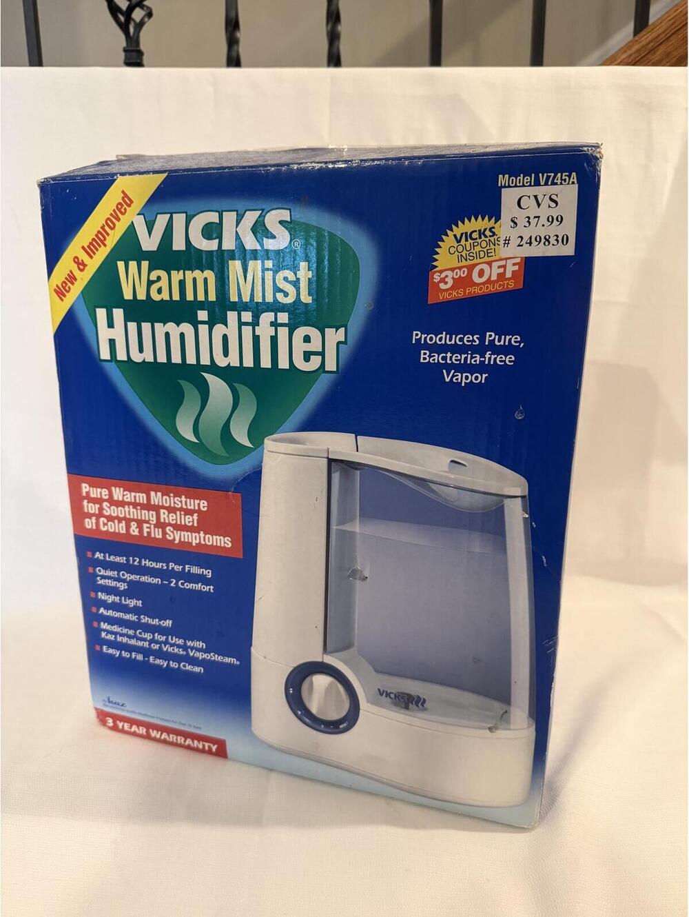 Vicks Warm Mist Humidifier Model V745A